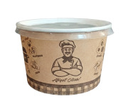 16 Oz Kapaklı Çorba Kasesi Kraft 500'lü