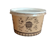 16 Oz Kapaklı Çorba Kasesi Kraft 500'lü