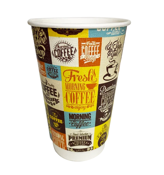 16 Oz Double Wall Karton Bardak Morning Baskılı 500'lü Kutu