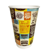 16 Oz Double Wall Karton Bardak Morning Baskılı 500'lü Kutu